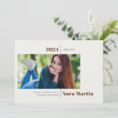 Eenvoudige aankondiging van het Afstuderen Auburn  (Staand voorkant)