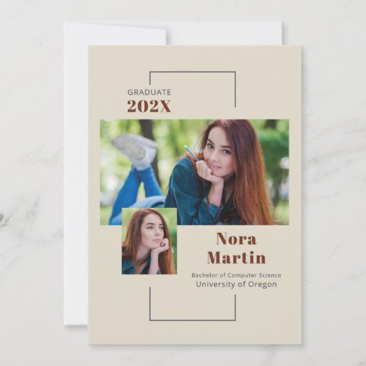 Eenvoudige aankondiging van het Afstuderen Auburn  (Voorkant)