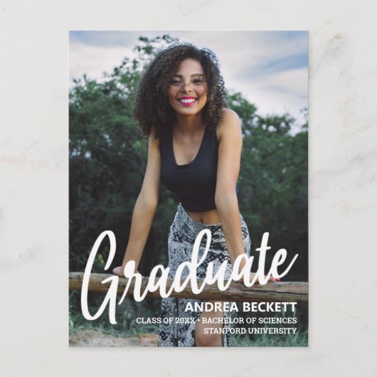 Eenvoudige aankondiging van het Afstuderen van de  (Voorkant)