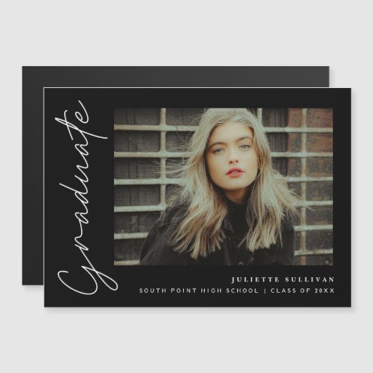 Eenvoudige aankondiging van het Afstuderen van de  (Voorkant / Achterkant)