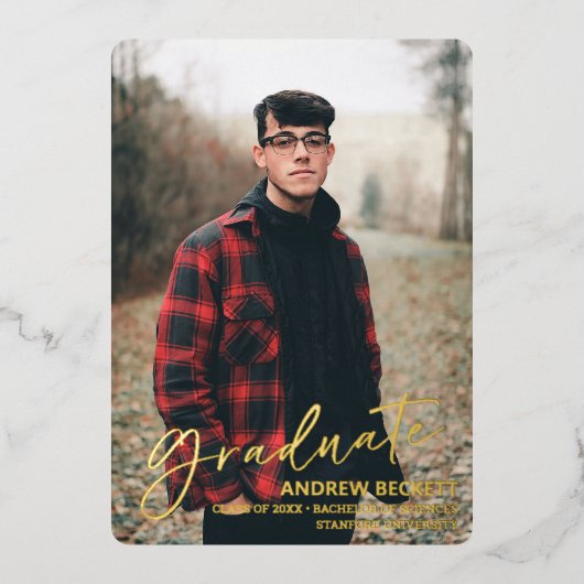 Eenvoudige aankondiging van het Afstuderen van de  (Voorkant)