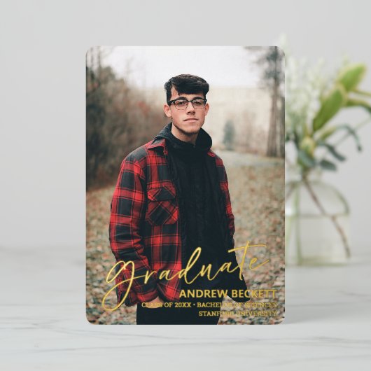 Eenvoudige aankondiging van het Afstuderen van de (Staand Voorkant)