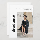 Eenvoudige aankondiging van het moderne Afstuderen (Voorkant / Achterkant)