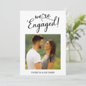 Eenvoudige aankondiging Verloving Foto (Staand voorkant)