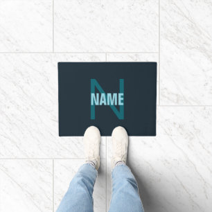 Eenvoudige Aanpasbare Monogram Naam Deurmat