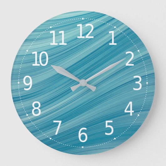 Eenvoudige Abstracte blauwe golven | Wandklok Grote Klok (Voorkant)