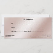 Eenvoudige Abstracte Blush Certificaat Gift Kaart (Achterkant)