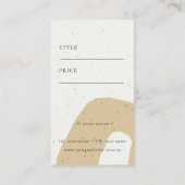 Eenvoudige Abstracte Keramische Oker Logo Prijs La Visitekaartje (Achterkant)