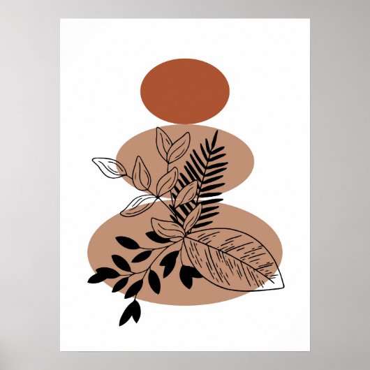 Eenvoudige Abstracte minimal Boho stijl bloembloem Poster (Voorkant)