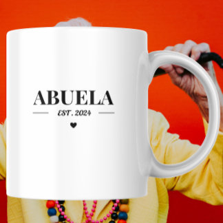 Eenvoudige Abuela Opgericht Jaar 2024 Gepersonalis Koffiemok