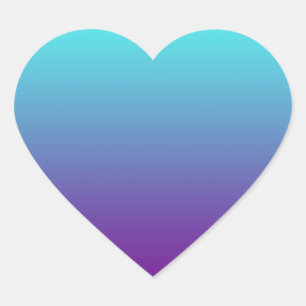 Eenvoudige Achtergrond Gradiënt Turquoise Blauw Pa Hart Sticker