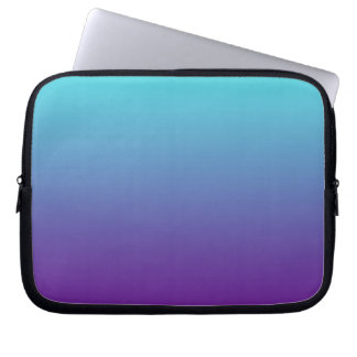 Eenvoudige Achtergrond Gradiënt Turquoise Blauw Pa Laptop Sleeve