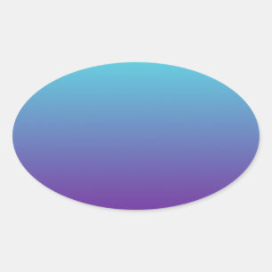 Eenvoudige Achtergrond Gradiënt Turquoise Blauw Pa Ovale Sticker