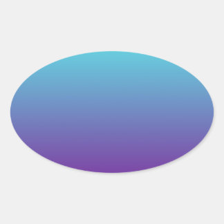 Eenvoudige Achtergrond Gradiënt Turquoise Blauw Pa Ovale Sticker