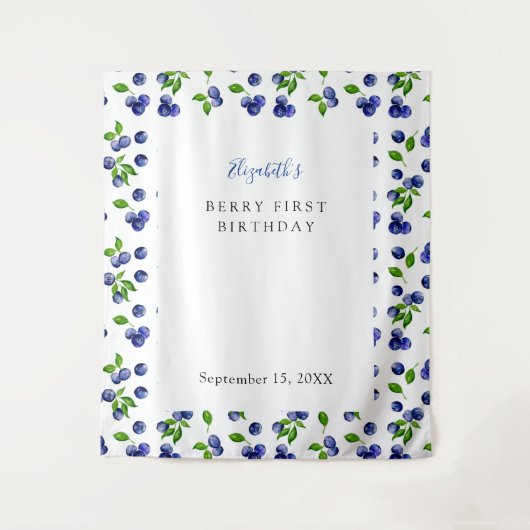 Eenvoudige Achtergrond voor Eerste Verjaardag met  Wandkleed (Voorkant)