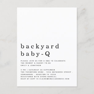 Eenvoudige achtertuin Baby Q BBQ Douche Elke kleur Briefkaart
