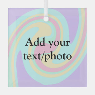 Eenvoudige acrylic voor add-your text name cust glas ornament
