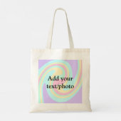 Eenvoudige acrylic voor add-your text name cust tote bag (Achterkant)