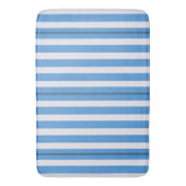 Eenvoudige actiefmaten blauw en witte strepen badmat (Voorkant Verticaal)