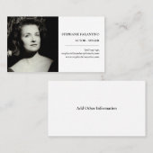 Eenvoudige Actor Zwart-wit Foto Headshot Visitekaartje (Voorkant / Achterkant)