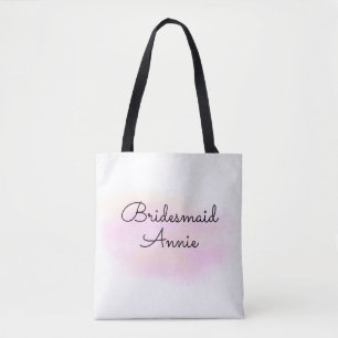 eenvoudige add-on-naam text bridesmaid gift draagtas