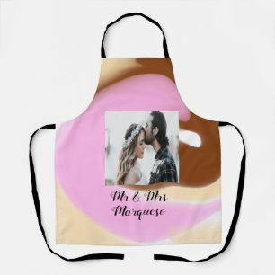 eenvoudige add-on your name foto pink yellow bro schort