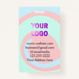 eenvoudige add your logo/design here text pos badge