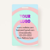 eenvoudige add your logo/design here text pos badge (Achterkant)