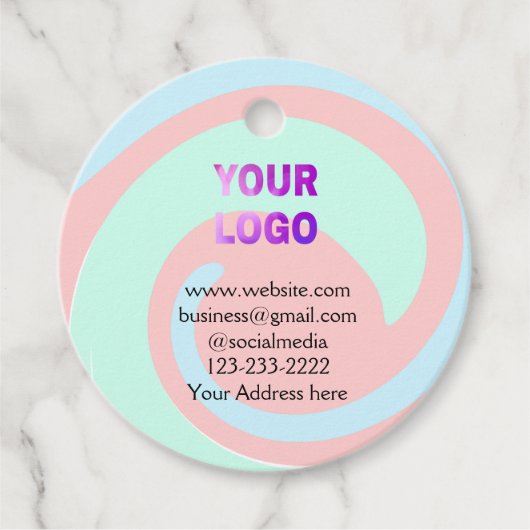 eenvoudige add your logo/design here text pos bedankjes labels (Voorkant)