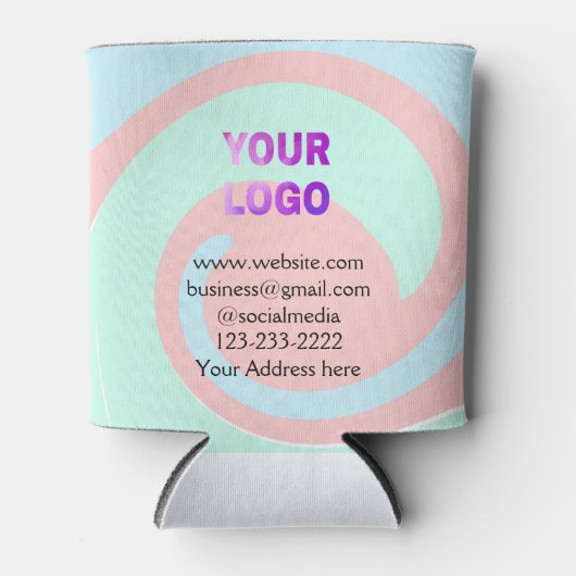 eenvoudige add your logo/design here text pos blikjeskoeler (Voorkant)