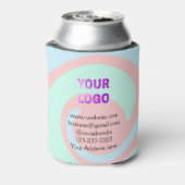 eenvoudige add your logo/design here text pos blikjeskoeler (Blikje Achterkant)