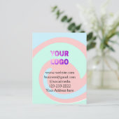 eenvoudige add your logo/design here text pos briefkaart (Staand voorkant)