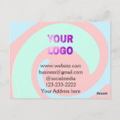 eenvoudige add your logo/design here text pos briefkaart (Achterkant)