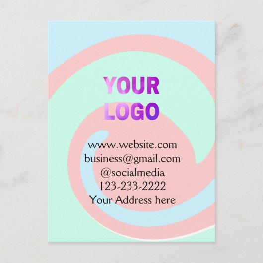 eenvoudige add your logo/design here text pos briefkaart (Voorkant)