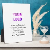 eenvoudige add your logo/design here text pos fotoplaat (Zijkant)
