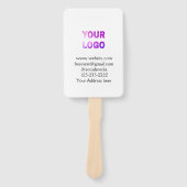 eenvoudige add your logo/design here text pos handwaaier (Voorkant)