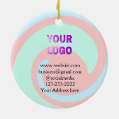 eenvoudige add your logo/design here text pos keramisch ornament (Achterkant)