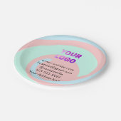 eenvoudige add your logo/design here text pos papieren bordje (Gekanteld)