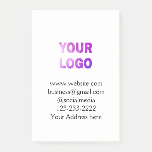 eenvoudige add your logo/design here text pos post-it® notes (Voorkant)