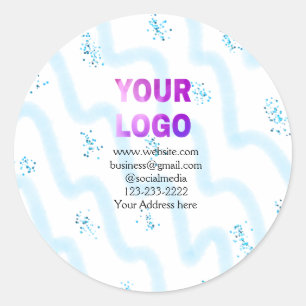 eenvoudige add your logo/design here text pos ronde sticker