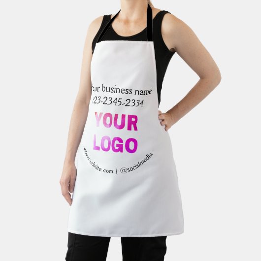 eenvoudige add your logo/design here text pos schort (Insitu)