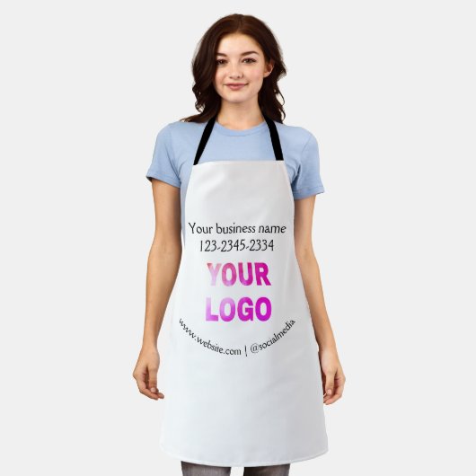 eenvoudige add your logo/design here text pos schort (Gedragen)