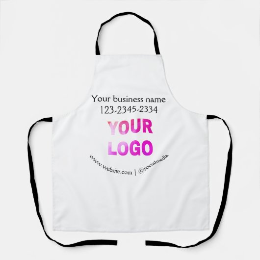 eenvoudige add your logo/design here text pos schort (Voorkant)