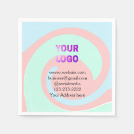 eenvoudige add your logo/design here text pos servet