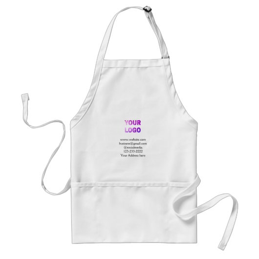 eenvoudige add your logo/design here text pos standaard schort (Voorkant)