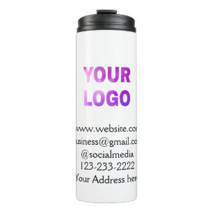 eenvoudige add your logo/design here text pos thermosbeker
