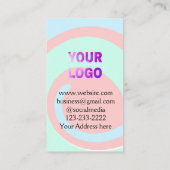 eenvoudige add your logo/design here text pos visitekaartje (Achterkant)