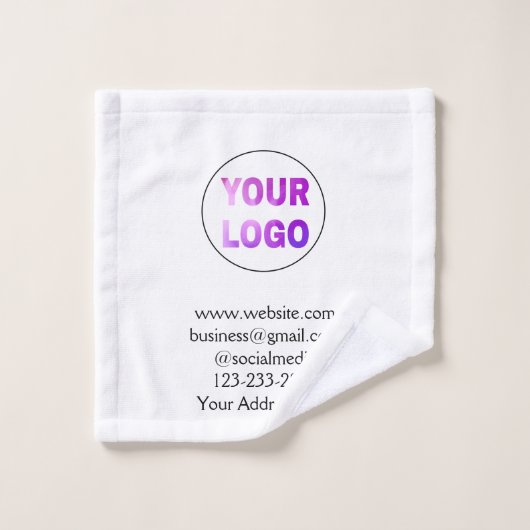 eenvoudige add your logo/design here text pos washandje (Wasdoekje)