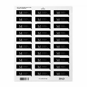 Eenvoudige Adresetiketten Monogram M Modern Design Etiket (Full Sheet)