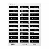 Eenvoudige Adresetiketten Monogram N Modern Design Etiket (Full Sheet)